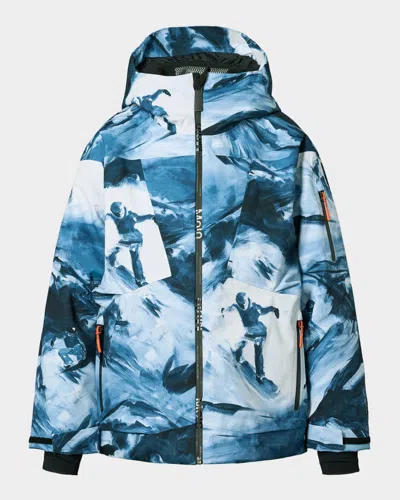 Molo Boy's Alpine Waterproof Ski Jacket In Blue