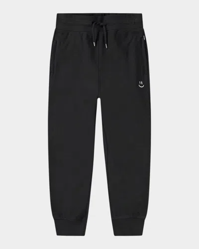 Molo Kids' Boy's Alvar Organic Cotton Sweatpants In Black