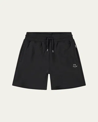 Molo Kids' Boy's Alw Happy Face Shorts In Black