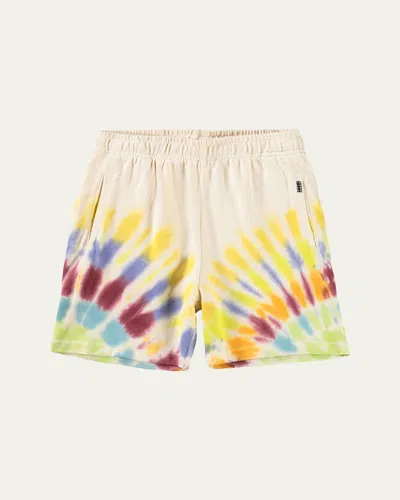 Molo Kids' Boy's Amil Tie-dye Organic Cotton Shorts In Neutral