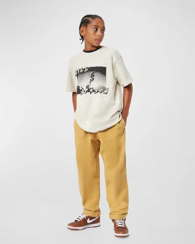 Molo Kids' Boy's Amor Straight Pants In Praire Sand