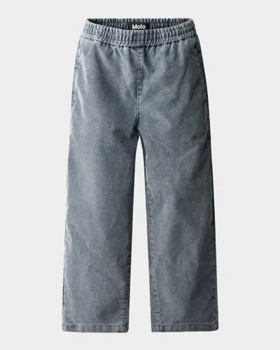 Molo Kids' Boy's Aster Corduroy Pants In Gray
