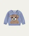 Molo Kids' Boy's Bless Teddy Knit Sweater In Purple