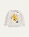 Molo Kids' Boy's Bless Teddy Knit Sweater In White