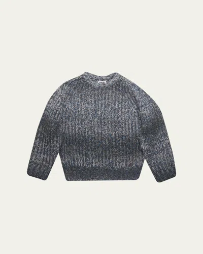 Molo Kids' Bosse Chunky-knit Raglan-sleeve Jumper In Gray