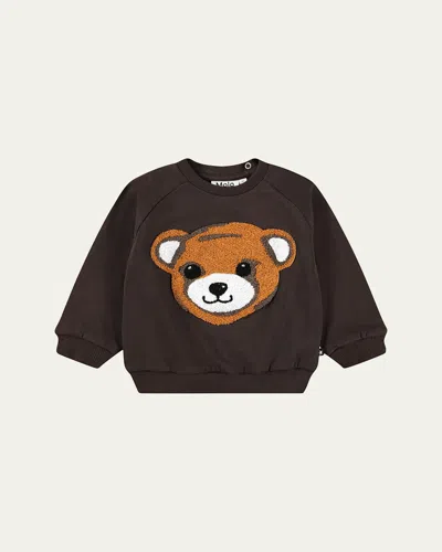 Molo Kids' Boy's Disc Sweatshirt In Brown