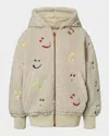 Molo Boy's Hazzy Embroidered Fleece Jacket In Neutral