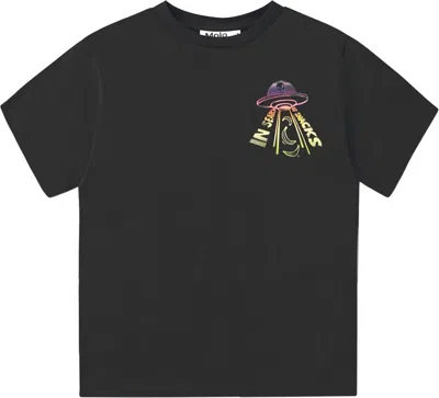 Molo Kids' Boy's In Search Of Snacks Rodney Short Sleeve Tee In Black