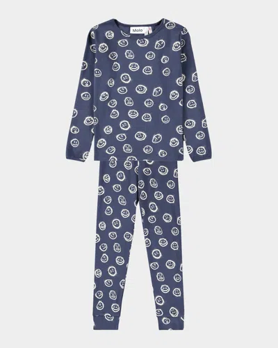 Molo Kids' Boy's Lue Pajama Set In Blue