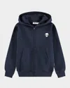 Molo Boy's Marley Alien-print Hoodie In Blue