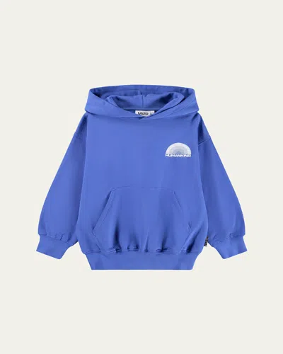 Molo Kids' Boy's Marlo Organic Cotton Sweatshirt In Blue