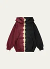 Molo Boy's Maxx Two-tone Tie Dye Hoodie In Split Dye