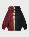 Molo Boy's Maxx Two-tone Tie Dye Hoodie In Split Dye