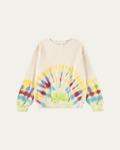 Molo Kids' Boy's Memphis Tie-dye Organic Cotton Sweatshirt In Neutral