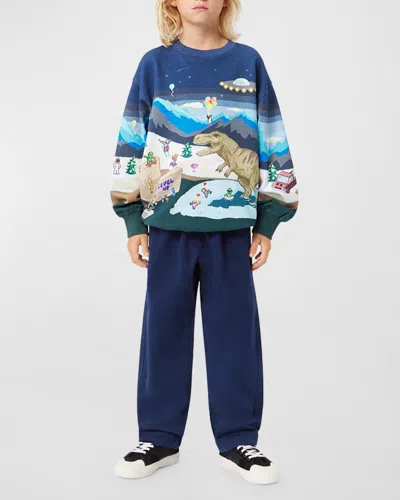 Molo Kids' Boy's Monti Animated Sweatshirt In Pixelscape