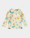 Molo Boy's Nemo Long-sleeve Rashguard Swim Top In Sand Smile