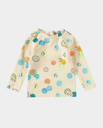 Molo Kids' Boy's Nemo Long-sleeve Rashguard Swim Top In Neutral