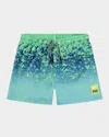 Molo Boy's Niko Splatter Swim Trunks In Splash