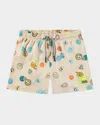 Molo Boy's Niko Printed Swim Shorts In Sand Smile