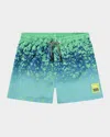 Molo Boy's Niko Splatter Swim Trunks In Splash