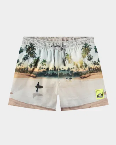 MOLO BOY'S NIKO SURF-PRINT SWIM SHORTS