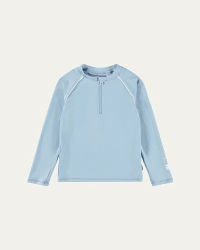 Molo Kids' Boy's Noble Long-sleeve Rashguard In Blue
