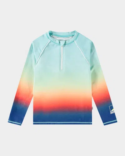 Molo Kids' Boy's Noble Ombre Rash Guard In Blue
