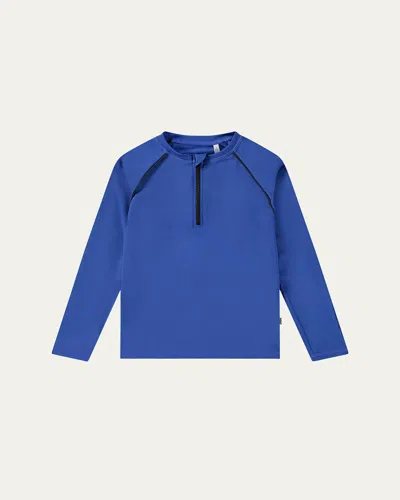 Molo Kids' Boy's Noble Rash Guard In Reef Blue