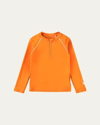Molo Kids' Boy's Noble Rashguard Top In Orange