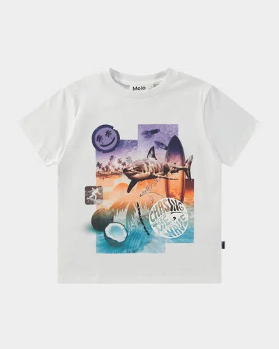 Molo Kids' Boy's Rame Collage Surf Short-sleeve T-shirt