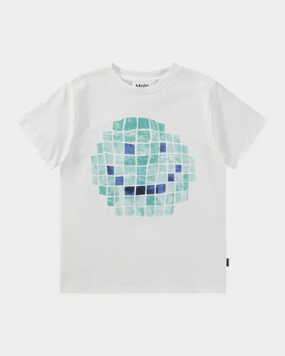 Molo Kids' Boy's Rame Graphic Happy Face T-shirt In Tile Happy