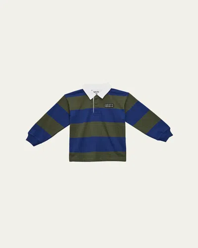 Molo Kids' Boy's Relz Striped Rugby Shirt In Multi