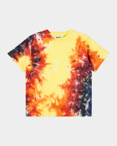 Molo Kids' Boy's Riley Graphic-print T-shirt In Brown