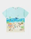 Molo Boy's Riley Graphic T-shirt In Pixel Beach
