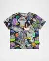 Molo Boy's Rodney Graphic-print Short-sleeve T-shirt In Multi