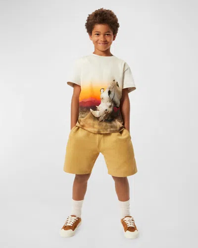 Molo Kids' Roxo Graphic-print T-shirt In Rhino