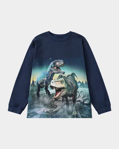 Molo Kids' Boy's Rube Dinosaur Graphic T-shirt In Playing Dinos