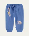 Molo Boy's Simeon Squirrel-print Jogger Pants In Blue