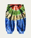 Molo Boy's Simeon Tie-dye Organic Cotton Sweatpants In Blue
