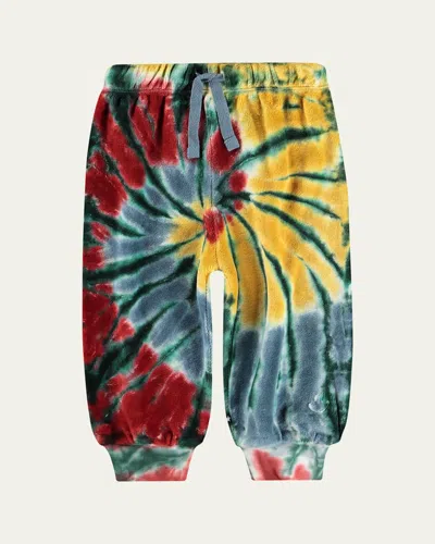 Molo Kids' Boy's Simeon Tie-dye Pants In Multi