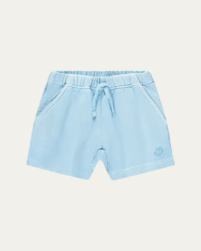 Molo Kids' Boy's Simms Organic Cotton Shorts In Blue