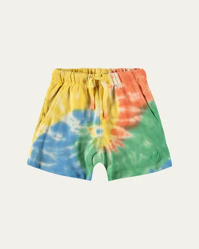 Molo Kids' Boy's Simms Tie-die Organic Cotton Shorts, 6m-2 In Multi