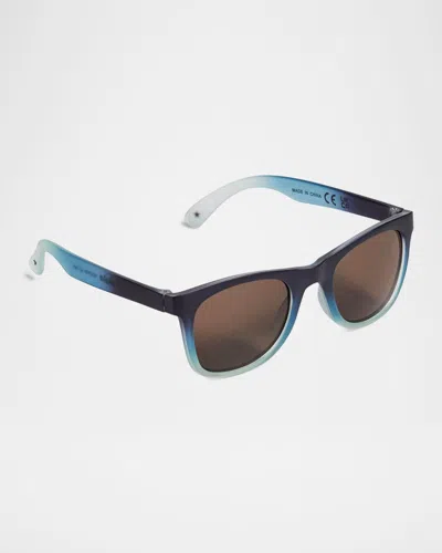 Molo Kids' Boy's Smile Plastic Square Sunglasses In Blue
