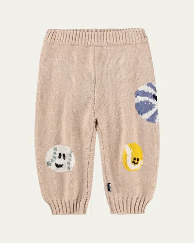 Molo Kids' Boy's Sol Cotton Wool Sweatpants In Brown