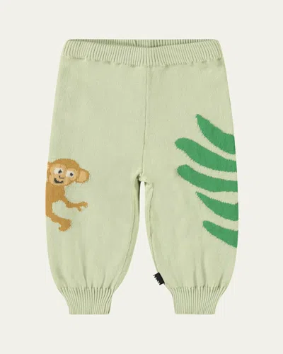 Molo Kids' Boy's Sol Knit Pants In Jungle Life