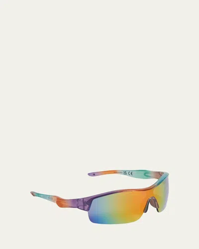 Molo Kids' Boy's Surf Plastic Shield Sunglasses In Faded Colours