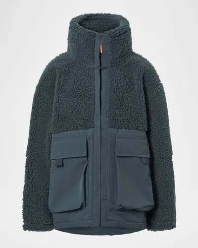 Molo Kids' Boy's Utha Fleece Jacket In Blue