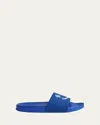 Molo Blue Slippers For Kids With Smiley In Reef Blue