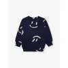 Molo Monti Smiley Face-print Sweatshirt In Big Smiles Navy