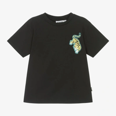 Molo Babies' Boys Black Cotton Pinball-print T-shirt
